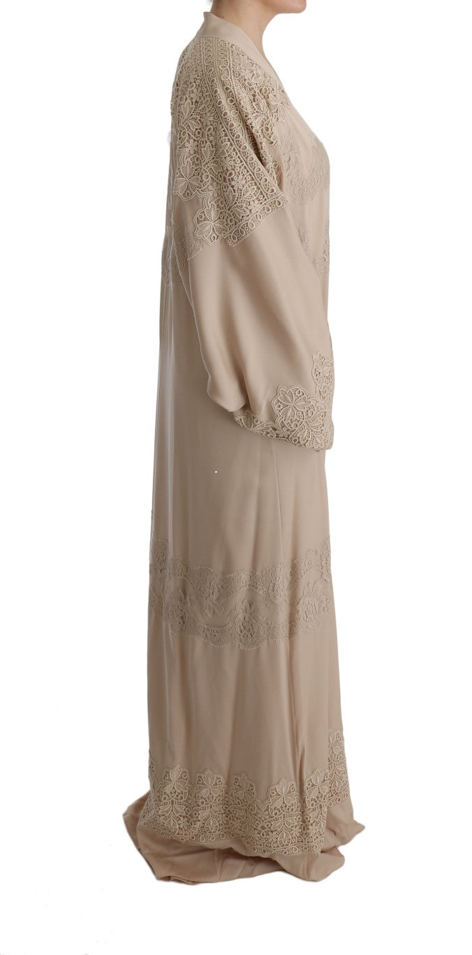  - Elegant Beige Cape Kaftan Dress