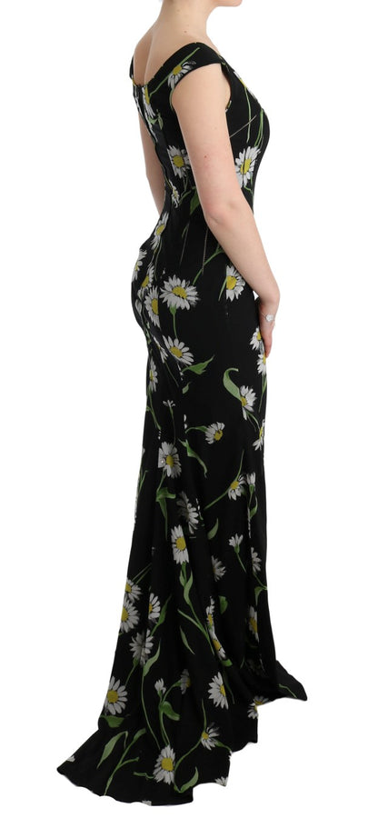  - Sunflower Print Full Length Sheath Dress