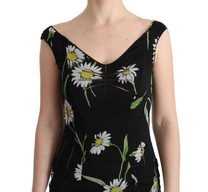  - Sunflower Print Full Length Sheath Dress