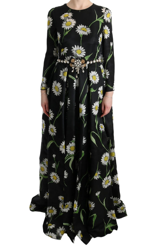  - Elegant Sunflower Maxi Gown with Crystals