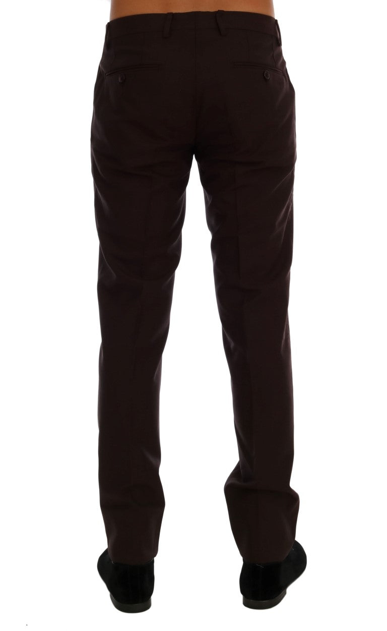  - Elegant Slim Fit Formal Trousers in Purple