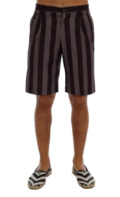  - Casual Striped Cotton Shorts