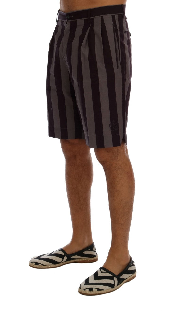  - Casual Striped Cotton Shorts