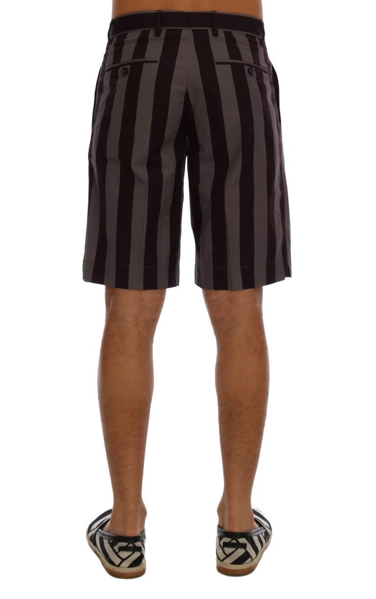  - Casual Striped Cotton Shorts