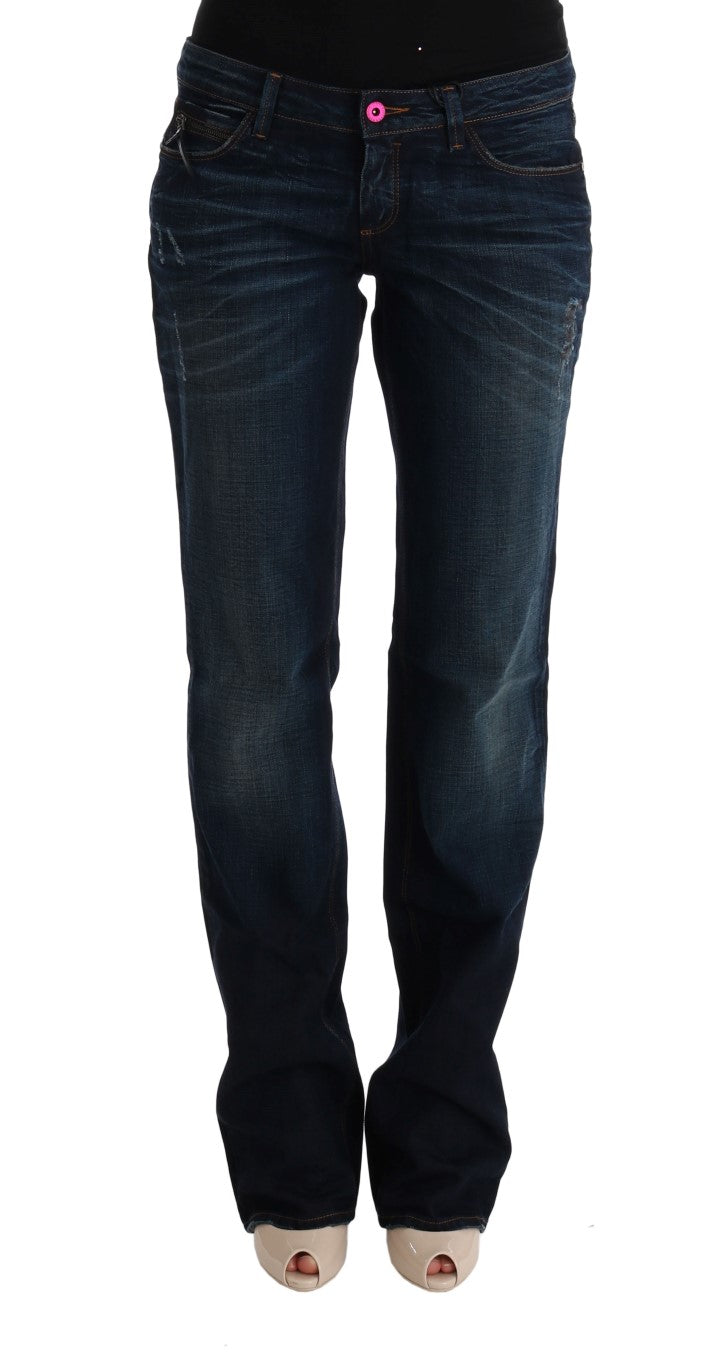  - Elegant Blue Regular Fit Cotton Jeans