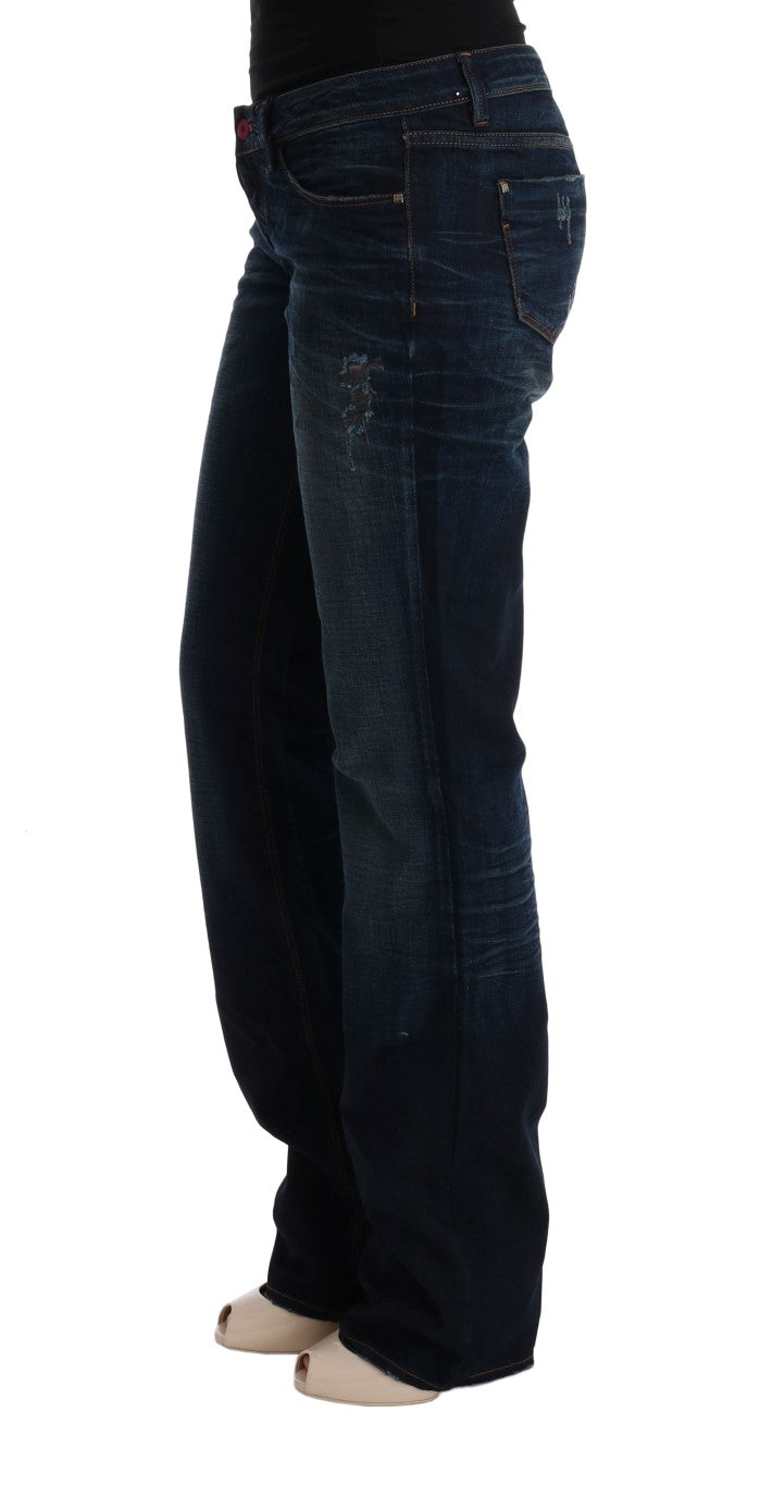  - Elegant Blue Regular Fit Cotton Jeans