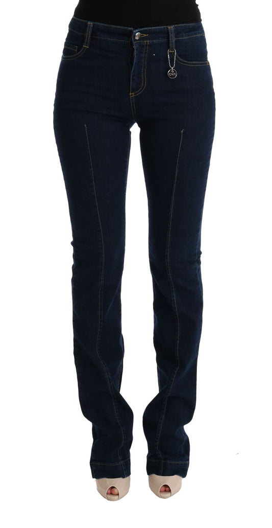  - Chic Flared Cotton Jeans in Blue