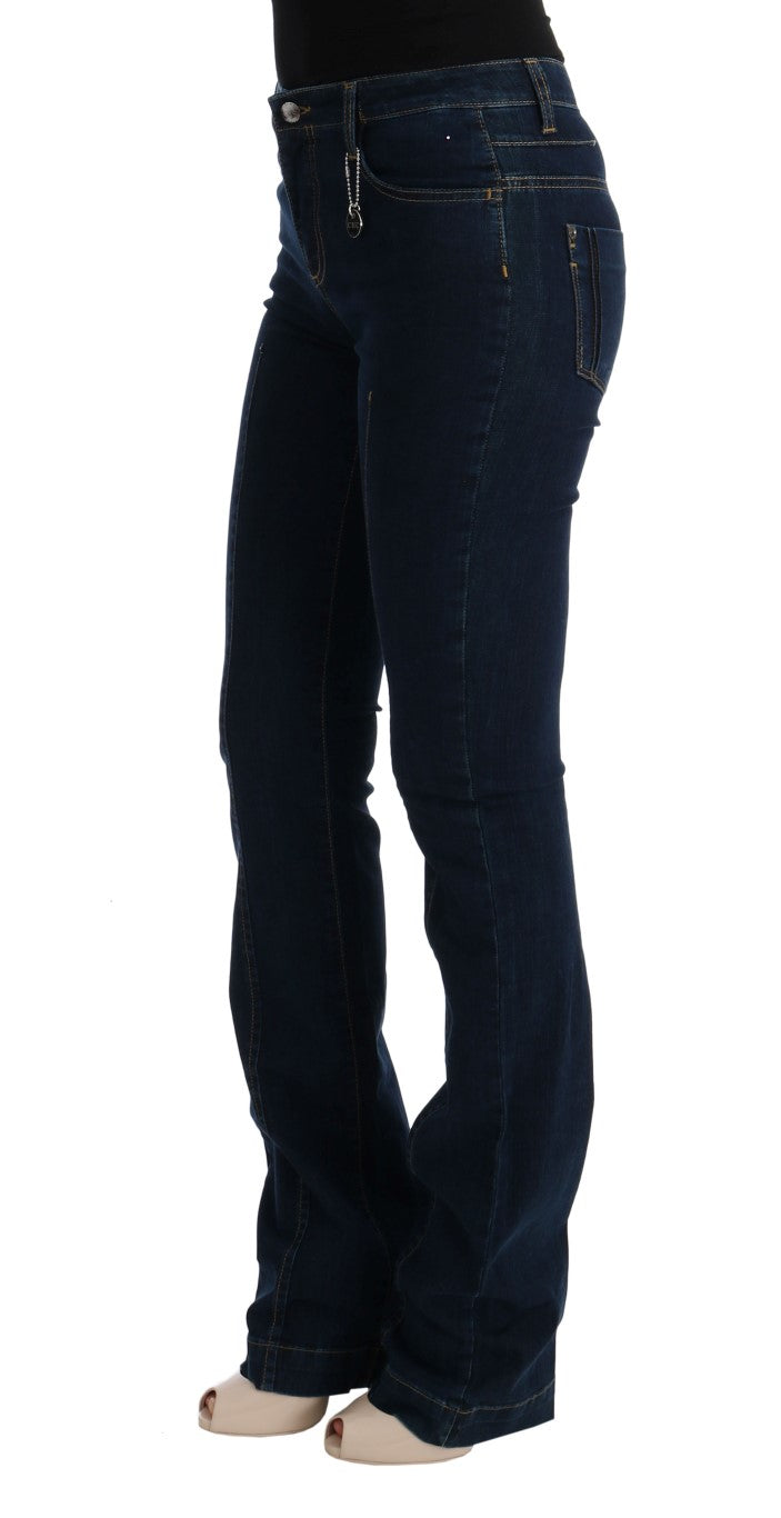  - Chic Flared Cotton Jeans in Blue