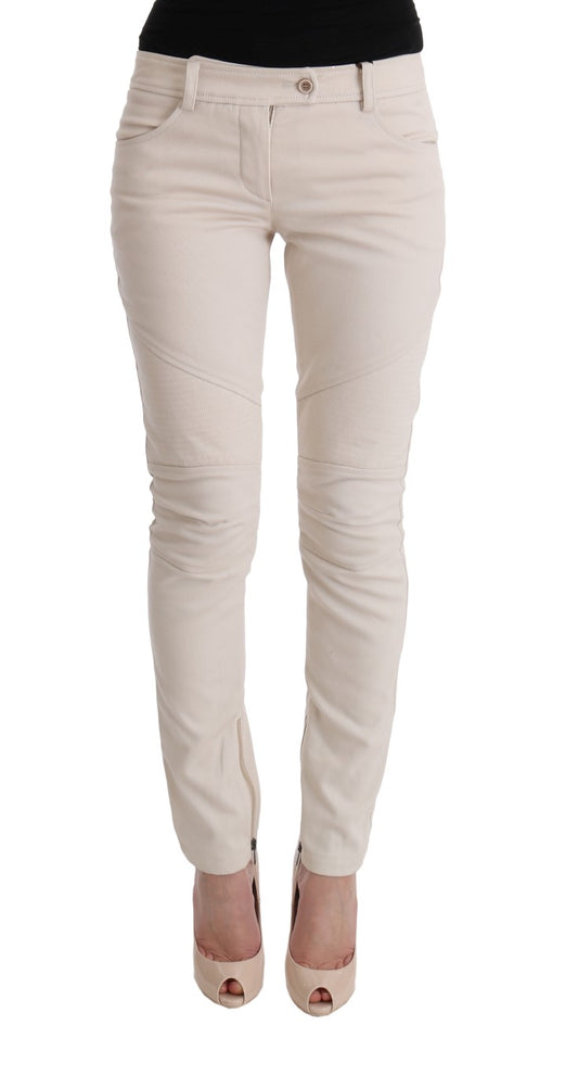  - Chic White Slim Fit Denim Treasure