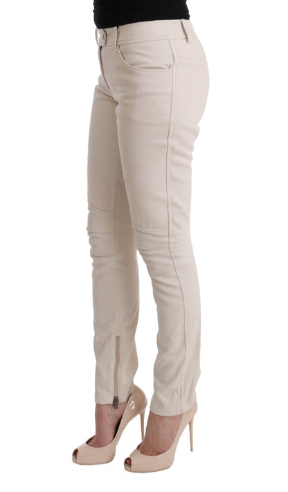  - Chic White Slim Fit Denim Treasure