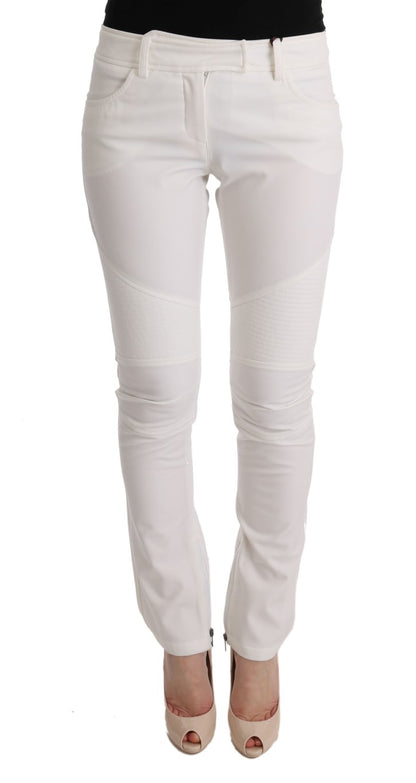  - Chic White Slim Fit Cotton Pants