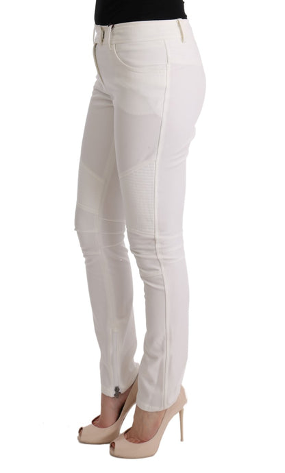  - Chic White Slim Fit Cotton Pants