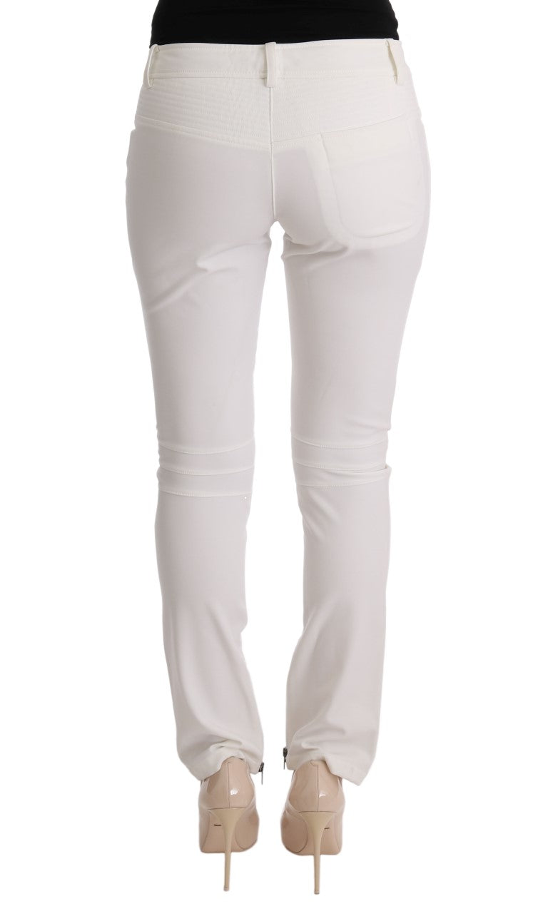  - Chic White Slim Fit Cotton Pants