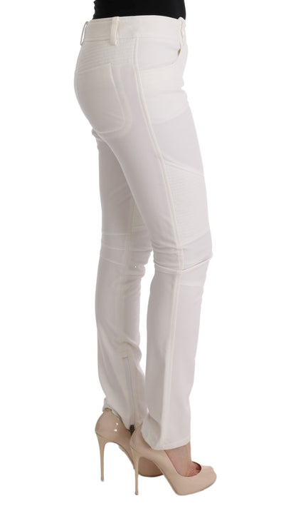  - Chic White Slim Fit Cotton Pants