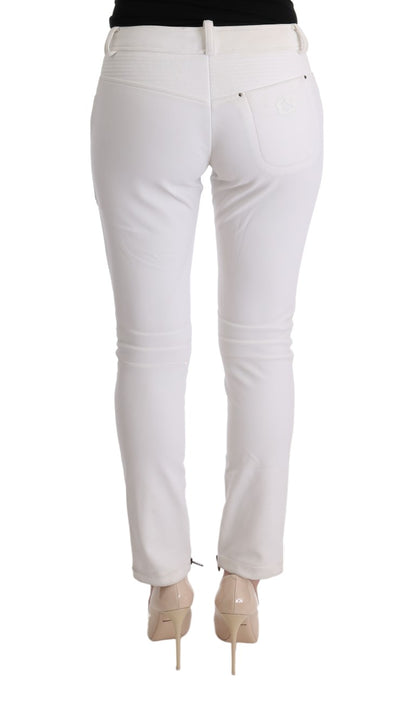  - Chic White Slim Fit Cotton Pants