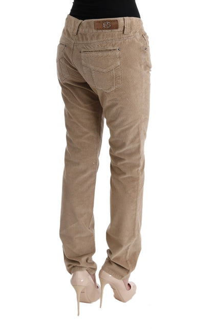  - Beige Regular Fit Luxe Trousers