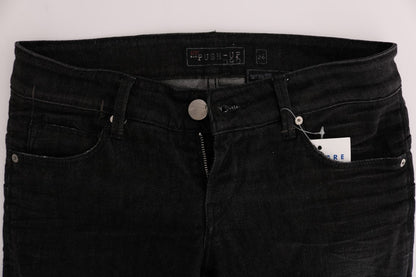  - Chic Slim Fit Black Cotton Jeans