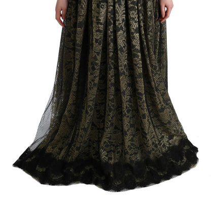  - Sunflower Lace Crystal Maxi Shift Dress