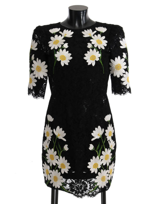  - Black Floral Lace Chamomile Embroidered Dress