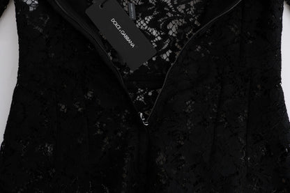  - Black Floral Lace Chamomile Embroidered Dress