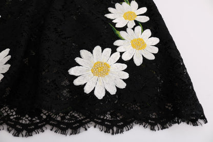  - Black Floral Lace Chamomile Embroidered Dress
