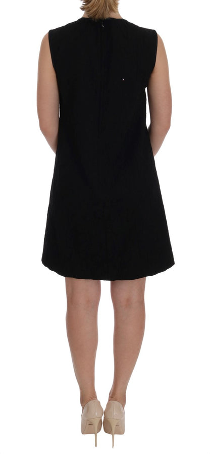  - Black Crystal-Embellished Stretch Mini Dress