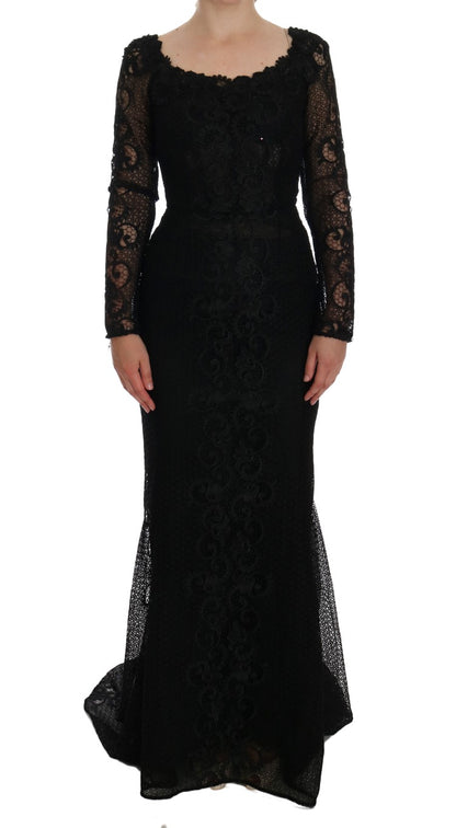  - Elegant Full Length Black Sheath Maxi Dress