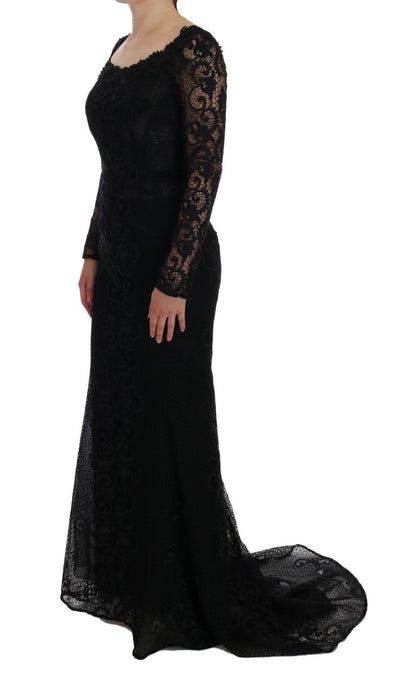  - Elegant Full Length Black Sheath Maxi Dress