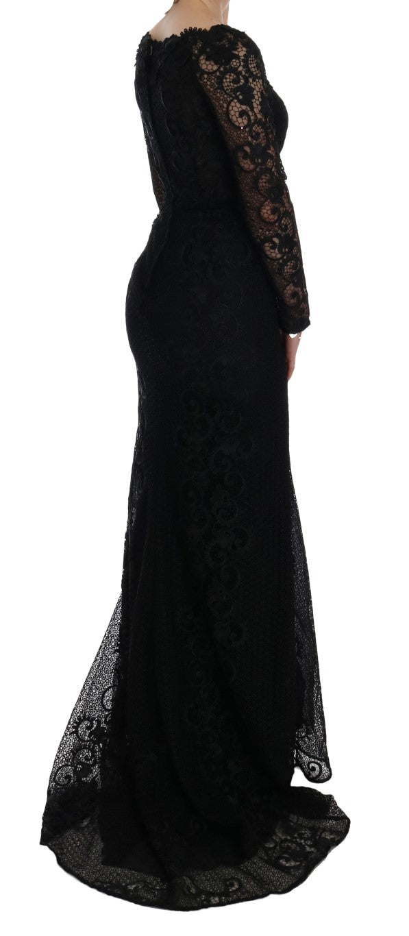  - Elegant Full Length Black Sheath Maxi Dress