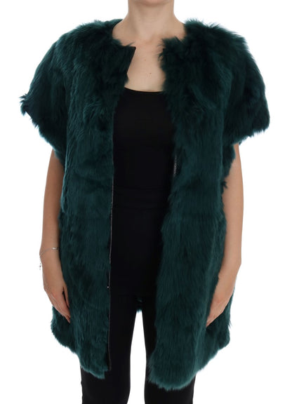 Exquisite Green Alpaca Fur Long Vest