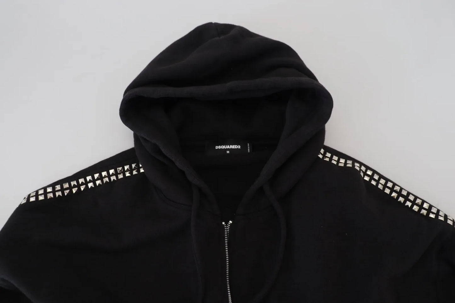  - Black Embellished Full Zip Hooded Sweater