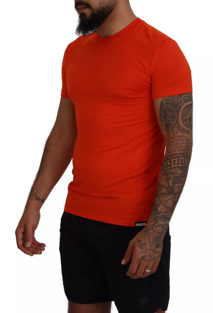  - Orange Modal Short Sleeves Crewneck T-shirt