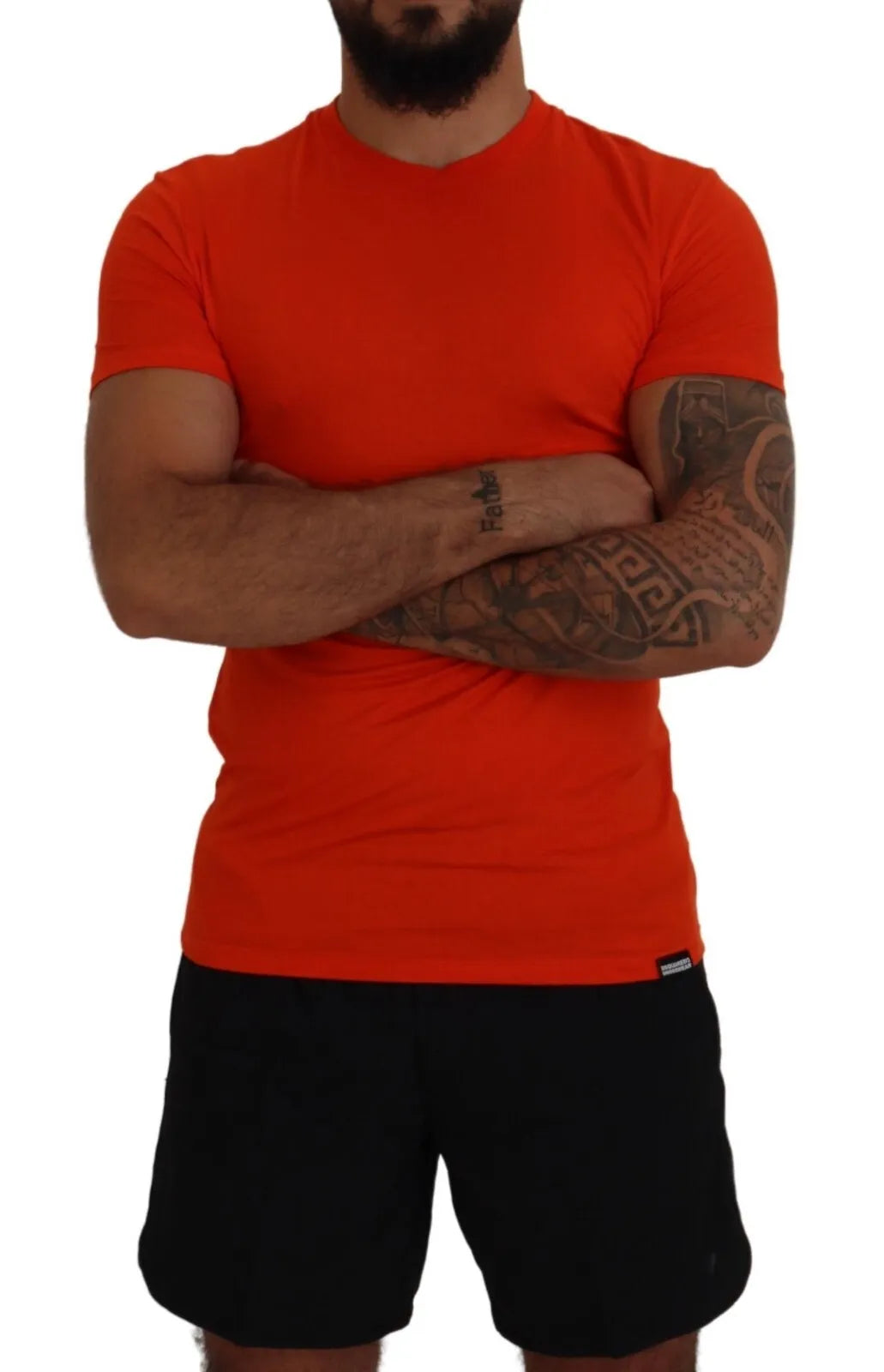  - Orange Modal Short Sleeves Crewneck T-shirt