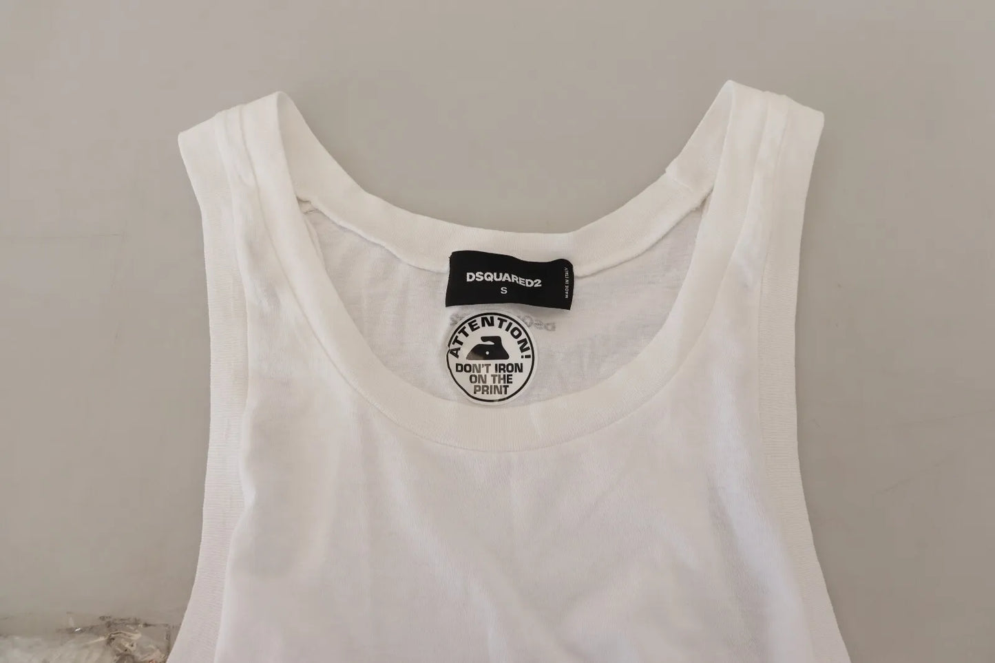  - White Cotton Linen Sleeveless Tank T-shirt