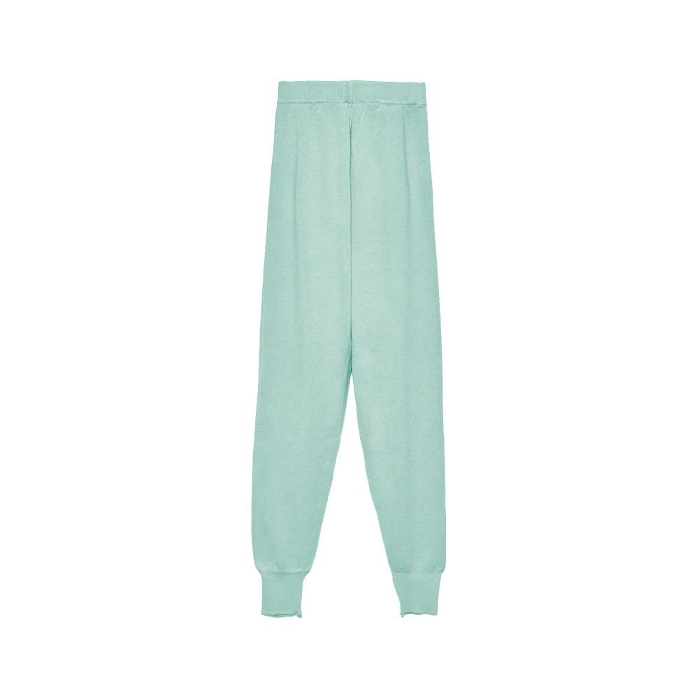 Mint Green Wool Blend Tracksuit Trousers - The Luxe Alliance