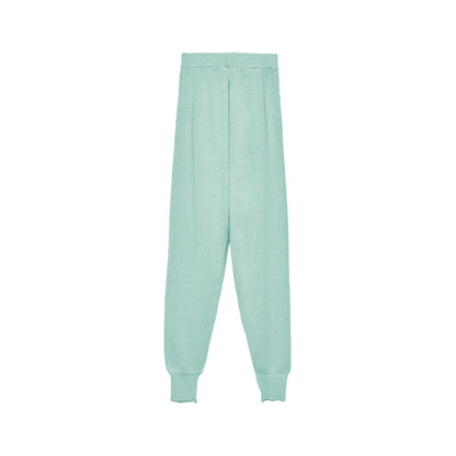 Mint Green Wool Blend Tracksuit Trousers - The Luxe Alliance