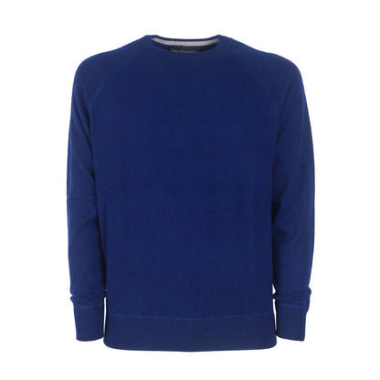  - Navy Blue Cashmere Crew Neck Sweater - Slim Fit