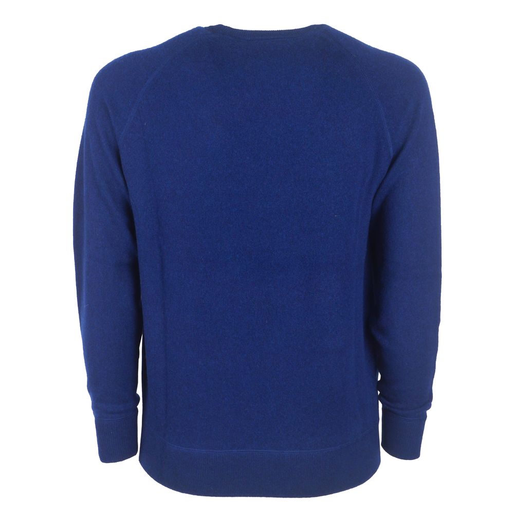  - Navy Blue Cashmere Crew Neck Sweater - Slim Fit