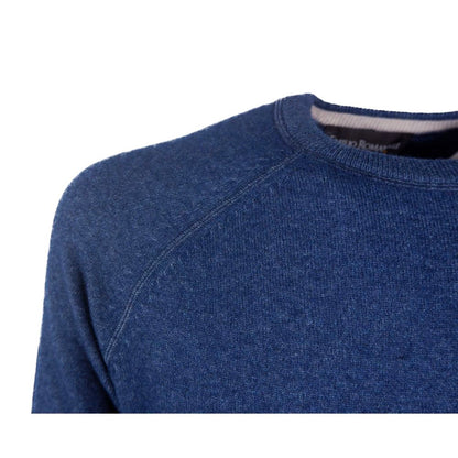  - Navy Blue Cashmere Crew Neck Sweater - Slim Fit