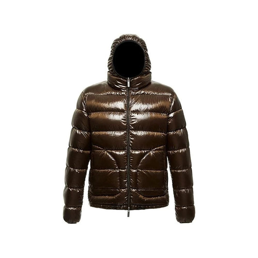  - Reversible Hooded Down Jacket in Brown and Black