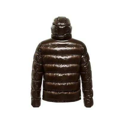  - Reversible Hooded Down Jacket in Brown and Black