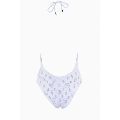  - White Rhinestone Embellished Swimsuit