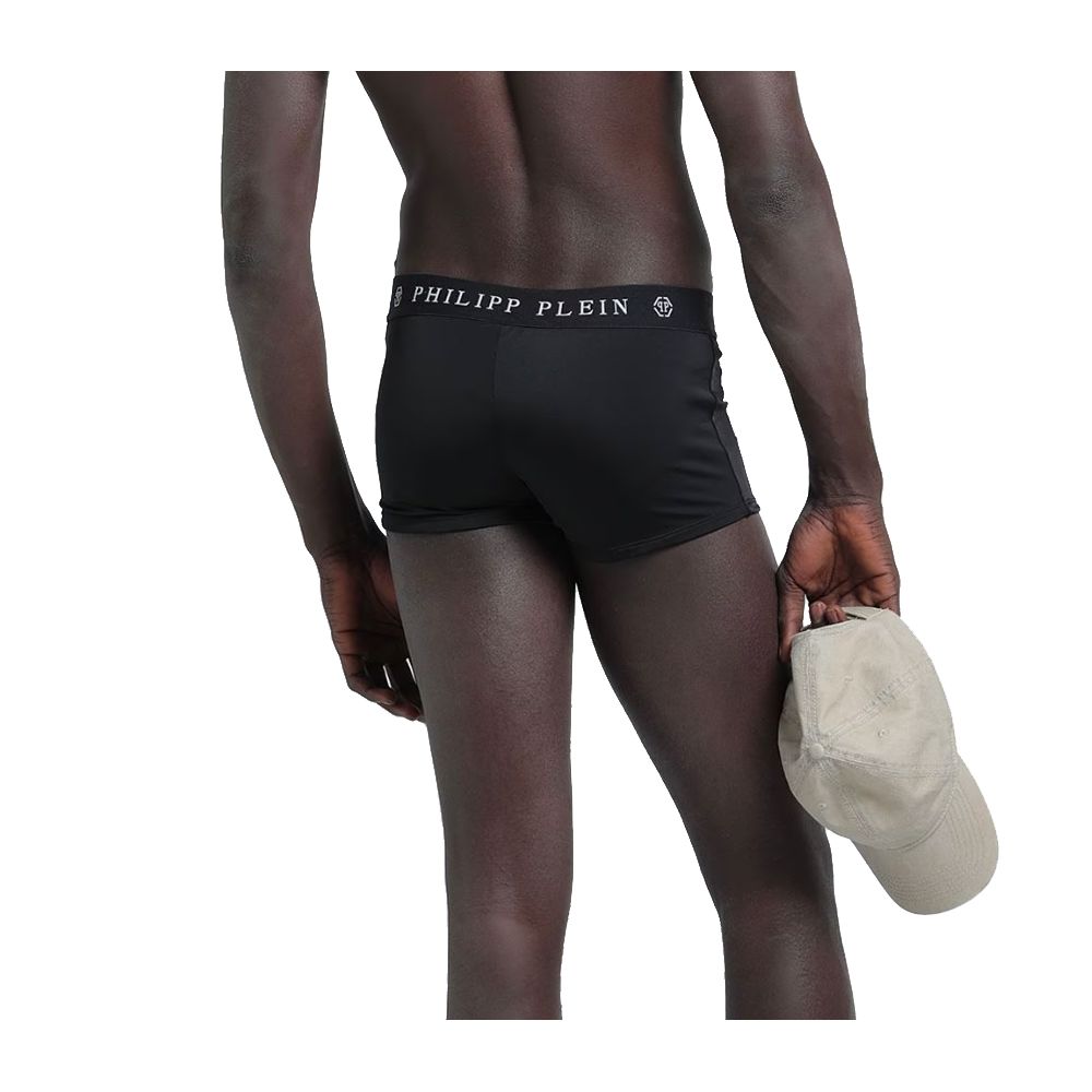  - Sleek Black Designer Men's Swim Boxers