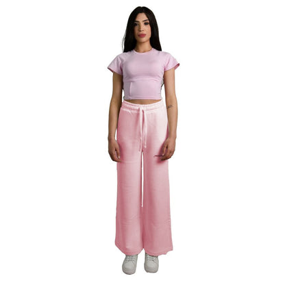 Chic Pink Palazzo Pants with Drawstring - The Luxe Alliance