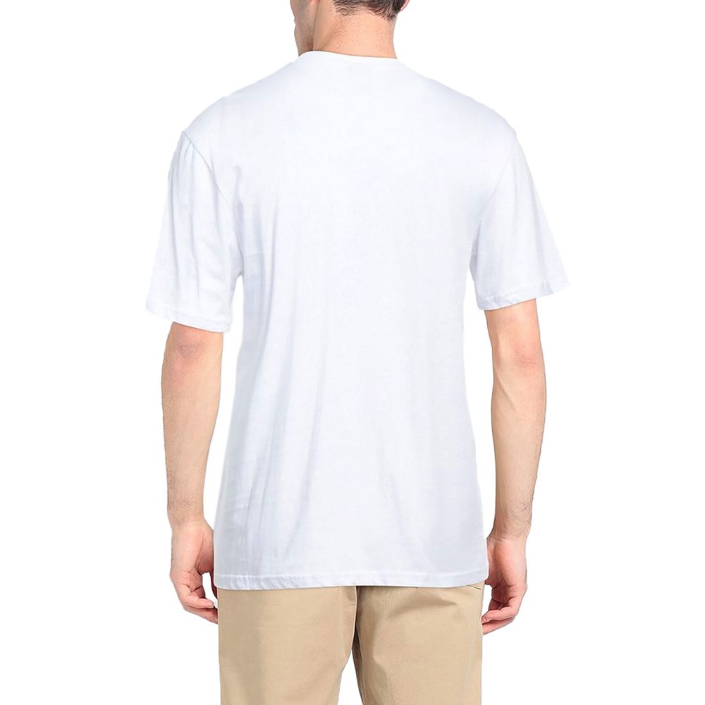  - Elegant White Cotton Tee with Chest Print