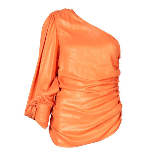  - Chic Orange Laminated Blouse