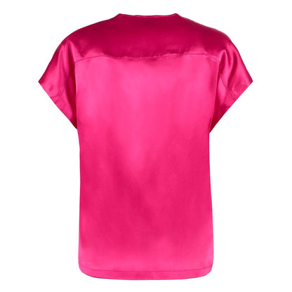  - Elegant Fuchsia Silk Blend Blouse