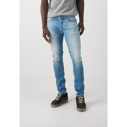  - Sleek Light Blue Stretch Denim for Men