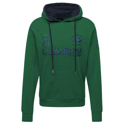  - Elegant Green Hooded Cotton Sweatshirt