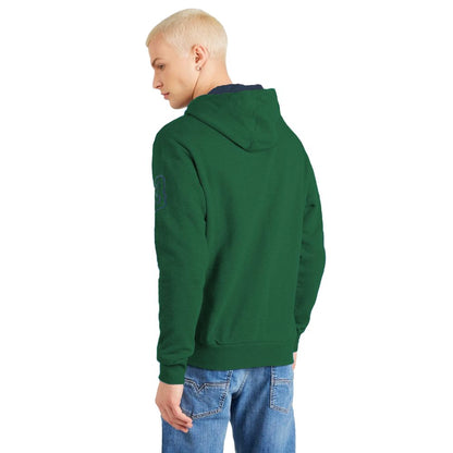  - Elegant Green Hooded Cotton Sweatshirt